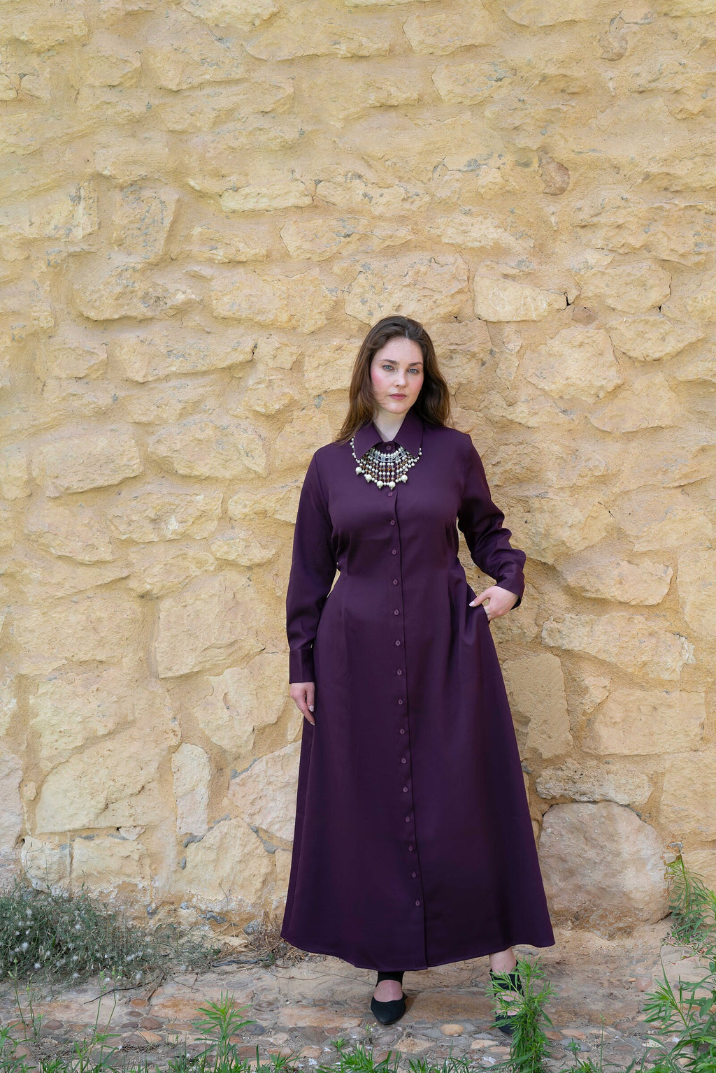 The Resolute Dress — Modest Full-Length Shirt Dress