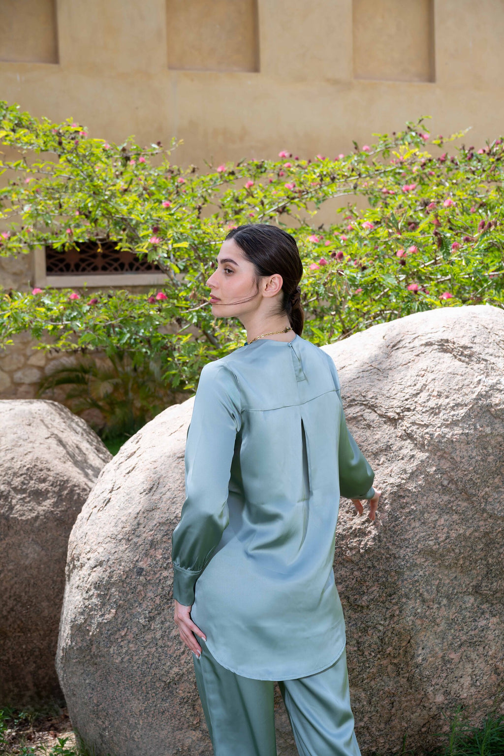 The Dusk Set — Modest Satin Wide-Leg Co-ord