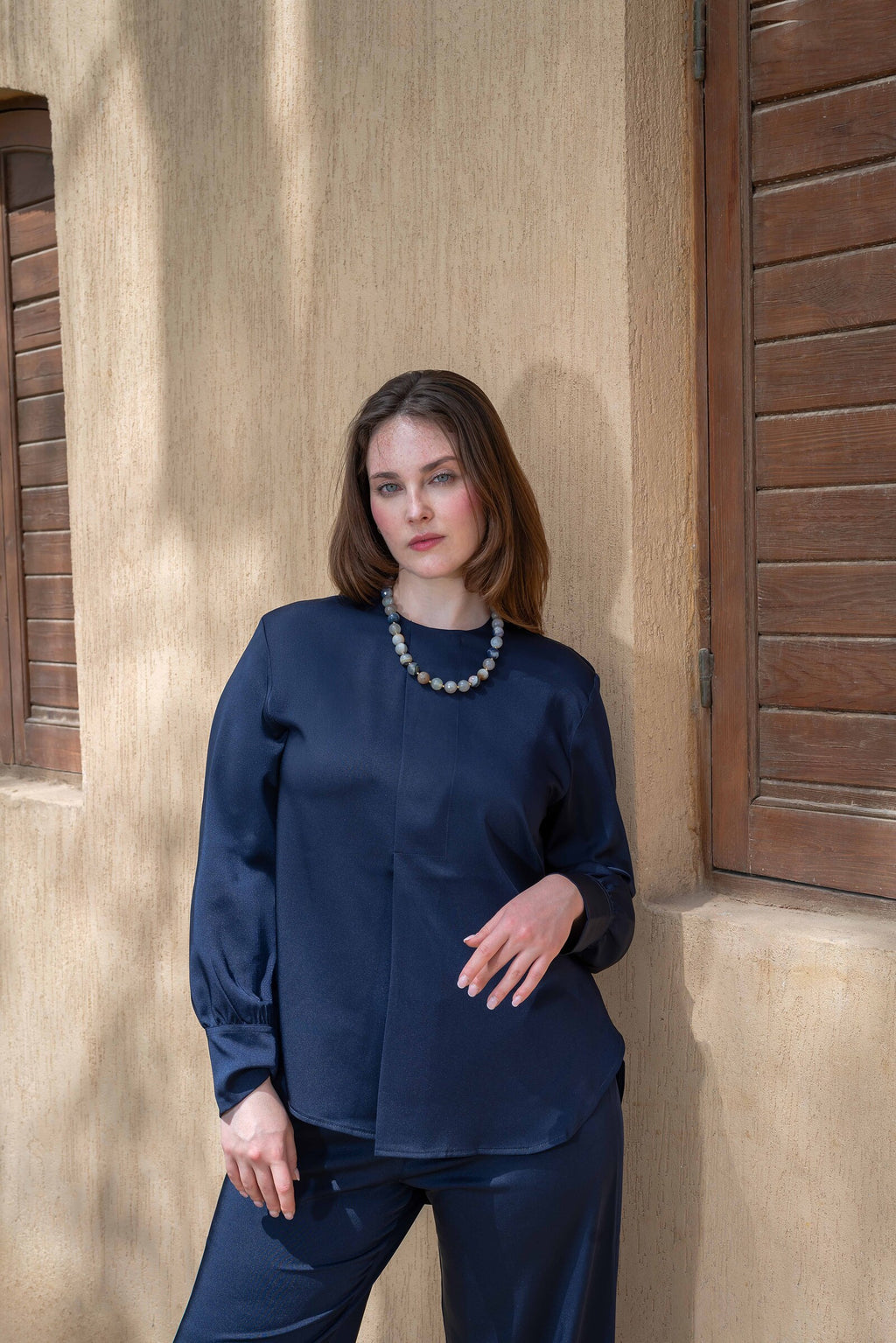 The Dusk Set — Modest Satin Wide-Leg Co-ord