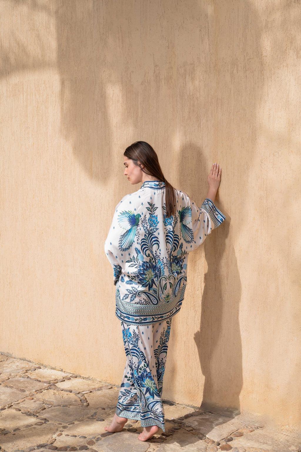 The Lotus Set — Printed Kimono Co-ord