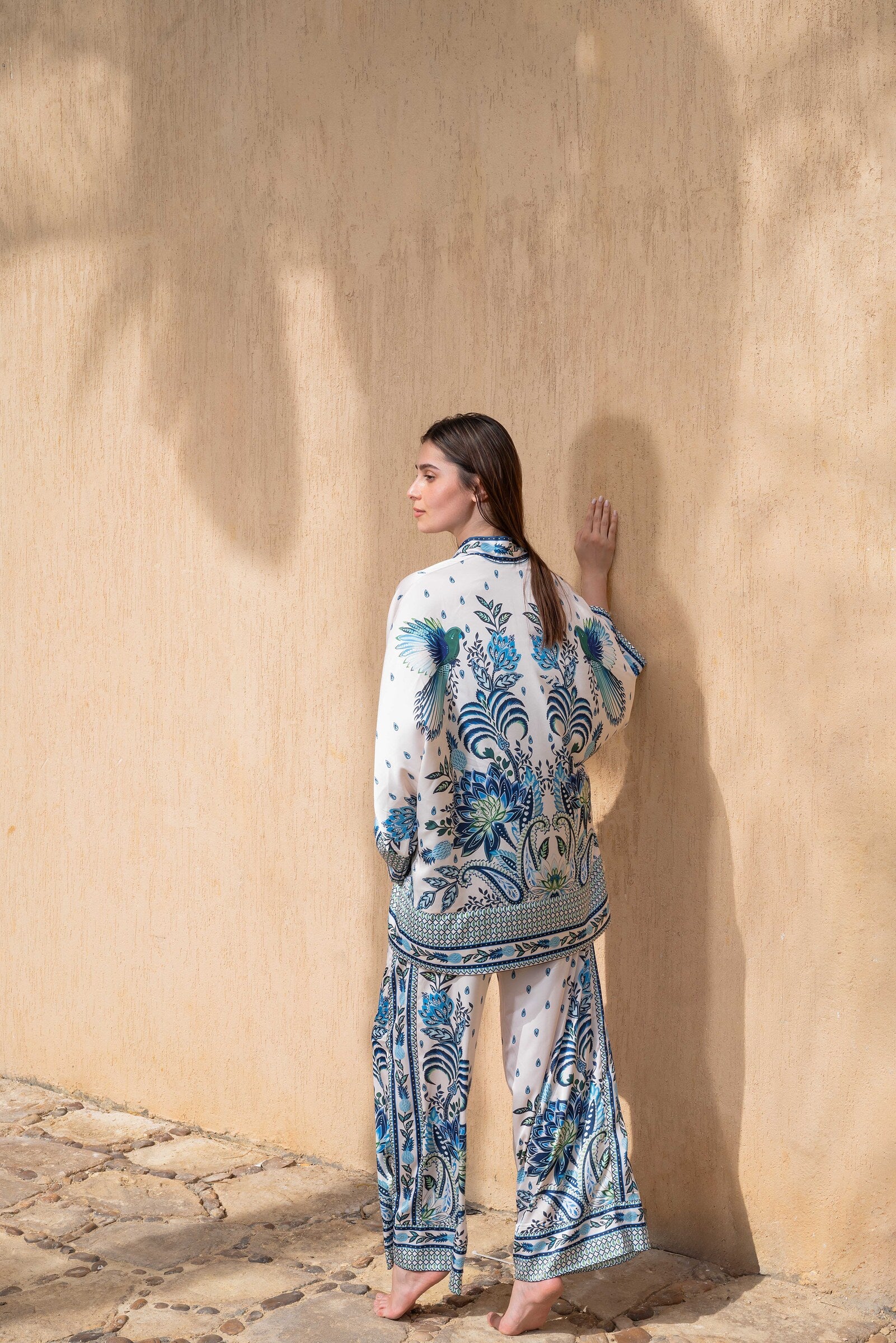 The Lotus Set — Printed Kimono Co-ord