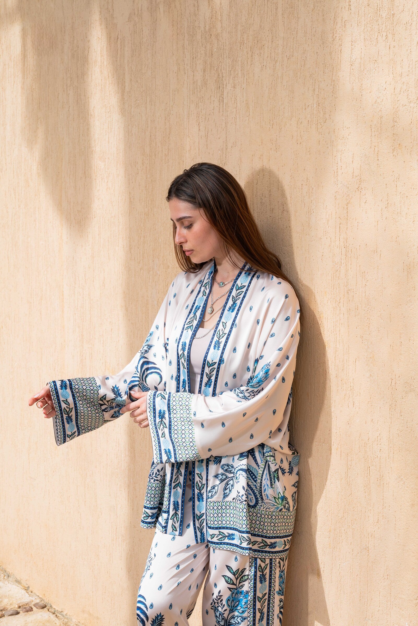 The Lotus Set — Printed Kimono Co-ord