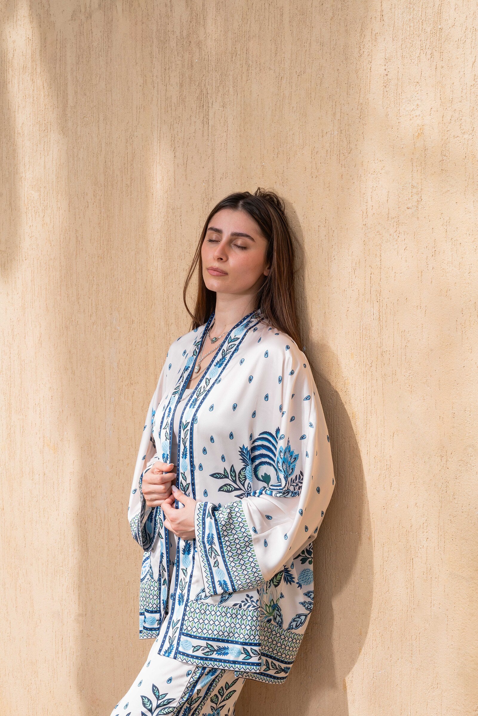 The Lotus Set — Printed Kimono Co-ord