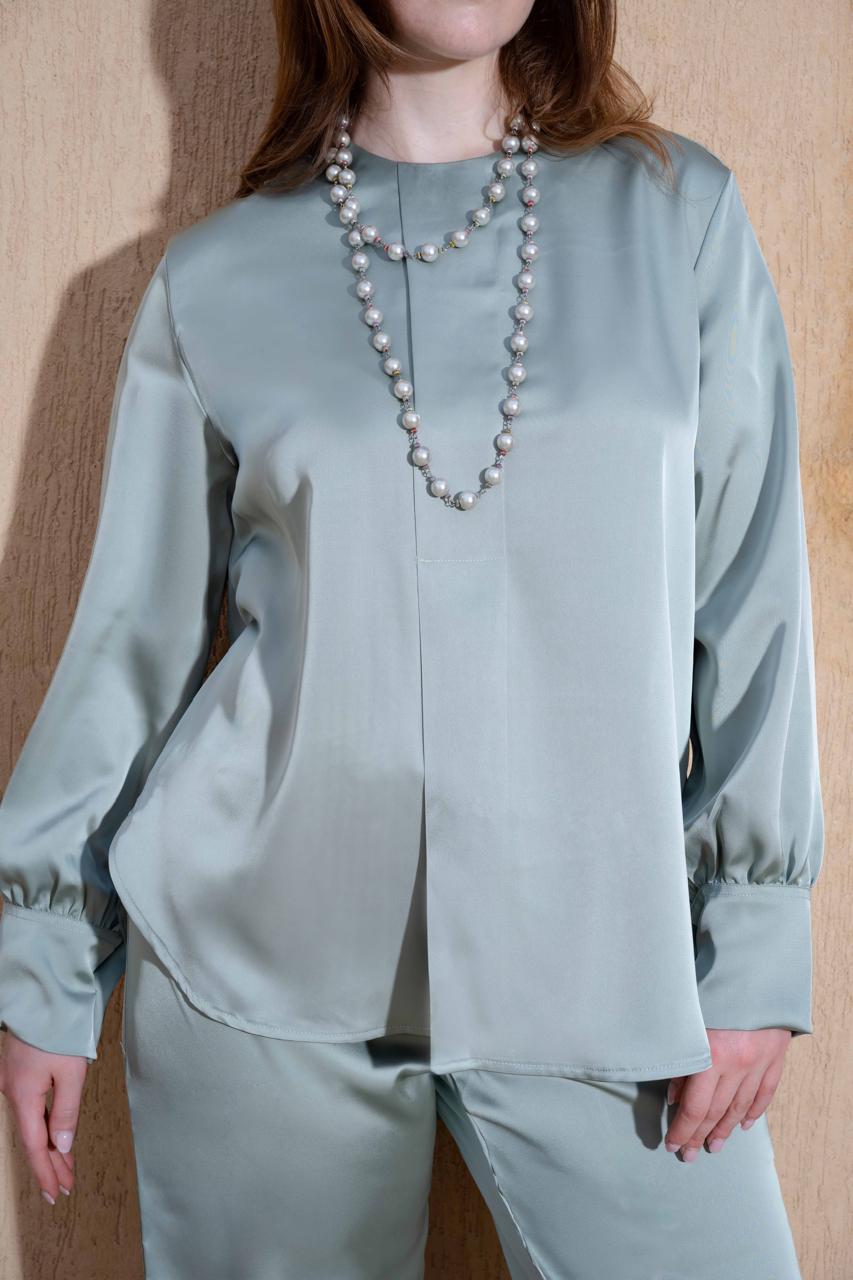The Dusk Set — Modest Satin Wide-Leg Co-ord