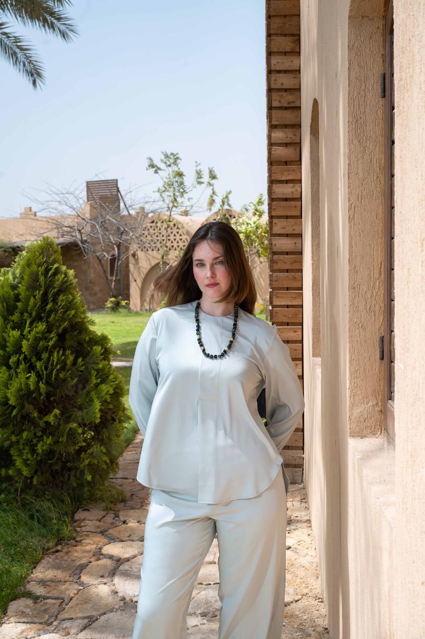 The Dusk Set — Modest Satin Wide-Leg Co-ord
